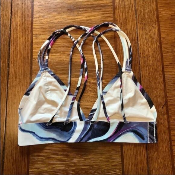 VS Victoria's Secret Pink Banded Strappy Bralette Size XS Marble Blue White - Picture 12 of 14